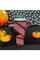 2.5" Vertical Stripe Polka Dot Edge Ribbon: Orange, Purple, Black